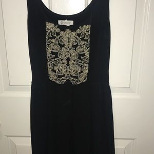 Element Black Dress with Gold and Silver Details
